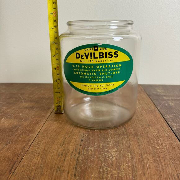 Vintage DeVilbiss Original No. 145 Vaporizer Humidifier Glass Decorative Jar - Picture 7 of 8